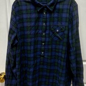 J. Crew Blue and Green Plaid Women's Tunic